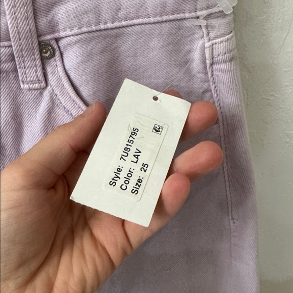 7 for all mankind Lavender Mini Skirt Denim Purple SIZE 25 NWT - Picture 4 of 5
